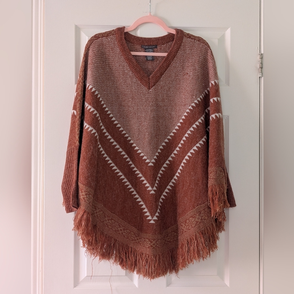 Suzy Shier Fringe Poncho